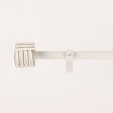 Linear White Distressed Finial Extendable Single Curtain Rod White 19MM (Hardware Included)