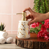 Marble Textured Soap Dispenser - White