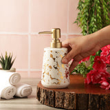 Marble Textured Soap Dispenser - White