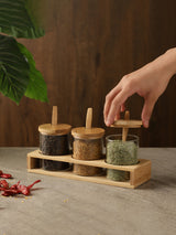 Glass Condiment Serving Set