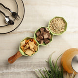 Ceramic Octa Serving Bowl- Green