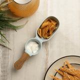 Ceramic Chip & Dip Serving Bowl- Sky Blue