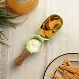 Ceramic Chip & Dip Serving Bowl- Green