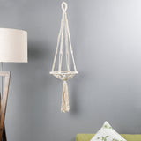 Macrame Bohemian Hanging Planter- White