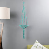 Macrame Bohemian Hanging Planter- Blue