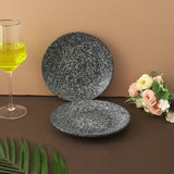 Marble Finished Ceramic Quarter Plates- Set of 2