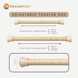 Extendable Metal Curtain Tension Rod – No Drill Spring Loaded Anti-Skid Rod