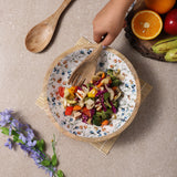 Wooden Large Salad Bowl -Spring Meadow