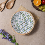 Wooden Large Salad Bowl -White Peacock
