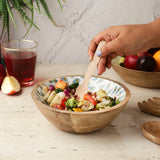 Small Salad Bowl-White Peacock