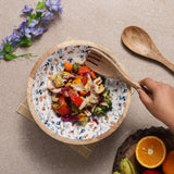 Wooden Pedestial Platter-Spring Meadow
