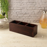 Wooden Cutlery Caddy Burnt Wood