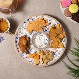 Wooden Circular Dip Bowl Platter - Spring Meadow