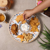 Wooden Circular Dip Bowl Platter - Spring Meadow