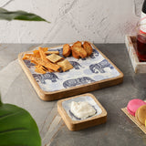 Wooden Square Dip Bowl Platter- Royal Elephant