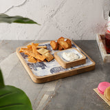 Wooden Square Dip Bowl Platter- Royal Elephant