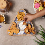 Wooden Triangular Dip Bowl Platter-Royal Elephant