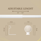 Beaded Finial Extendable Curtain Rod White 19MM (Hardware Included)