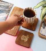 Natural Wood Coaster- Set of 4