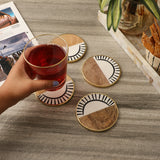Wooden Tribal Coaster - Set of 4