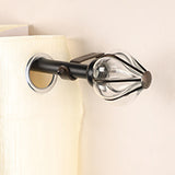 Glass Lantern Finial Extendable Curtain Rod Black 19MM (Hardware Included)