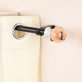 Coral Glass Finial Extendable Curtain Rod Black 19MM (Hardware Included)