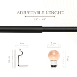 Coral Glass Finial Extendable Curtain Rod Black 19MM (Hardware Included)