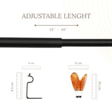 Brown Tulip Finial Extendable Curtain Rod Black 19MM (Hardware Included)