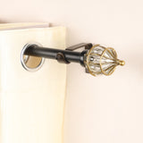Gold Bullet Finial Extendable Curtain Rod Black 25MM (Hardware Included)