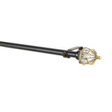 Gold Bullet Finial Extendable Curtain Rod Black 25MM (Hardware Included)