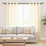 Spiral Metal Finial Extendable Curtain Rod Black 19MM