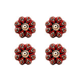 Red Ceramic Drawer Knobs - Set Of 4