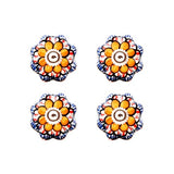 Orange & Black Ceramic Drawer Knobs - Set Of 4