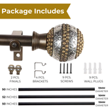 Spectra Metal Extendable Curtain Rod Black 19MM (Hardware Included)