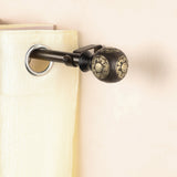 Mughal Metal Extendable Curtain Rod Black 25MM (Hardware Included)