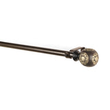 Mughal Metal Extendable Curtain Rod Black 25MM (Hardware Included)