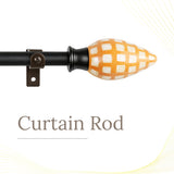 HoneyComb MOP Finial Extendable Curtain Rod Black 19MM (Hardware Included)