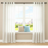 Metal Half Round Finial Extendable Curtain Rod Black 19MM (Hardware Included)