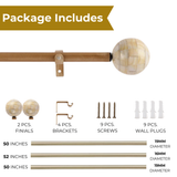 Tesla Mother Of Pearl Extendable Curtain Rod Beige 25MM (Hardware Included)