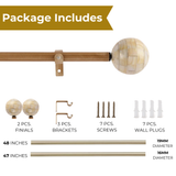 Tesla Mother Of Pearl Extendable Curtain Rod Beige 25MM (Hardware Included)