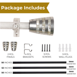 MOP Metal Blend Extendable Curtain Rod White 19MM (Hardware Included)