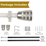 MOP Metal Blend Extendable Curtain Rod White 19MM (Hardware Included)