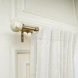 Tesla Mother Of Pearl Extendable Double Curtain Rod Golden 19MM (Hardware Included)
