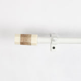 Marble & Wood Blend Finial Extendable Curtain Rod White 19 MM (Hardware Included)