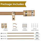 MOP & Wood Blend Finial Extendable Curtain Rod Brown 19MM (Hardware Included)