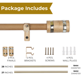 MOP & Wood Blend Finial Extendable Curtain Rod Brown 19MM (Hardware Included)