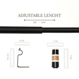 BW Wood Finial Extendable Curtain Rod Black 19MM (Hardware Included)