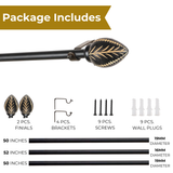 Manifesto Wooden Finial Extendable Curtain Rod Black 19MM (Hardware Included)