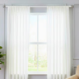 Handpainted Botanic Ceramic Finial Extendable Curtain Rod White 19MM (Hardware Included)