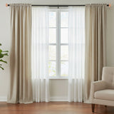 Coral Glass Bloom Finial Extendable Curtain Rod Black 19MM (Hardware Included)